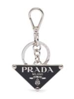 Prada Schlüsselanhänger mit Logo-Schild - Schwarz