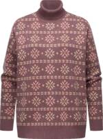 Ragwear Stehkragenpullover "Danika Organic", Damen Pullover mit winterlichem Muster-Print