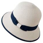 Rnemitery Strohhut Damen UV-Schutz Sonnenhut Sommer Strohhut Faltbare Vintage Eimer Hut