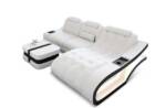 Sofa Dreams Ecksofa Mini Ledersofa Elegante, Designersofa, Sofa mit Licht und USB