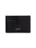 TOM FORD - Croc-Effect Leather Cardholder - Men - Black