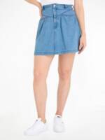 Tommy Jeans Bleistiftrock TJW CHAMBRAY MINI SKIRT Webrock mit Logopatch