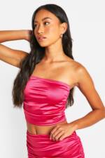 Womens Disco Bandeau Top- Set - Hot Pink - 10, Hot Pink