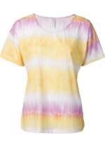 YESET T-Shirt Damen Shirt Kurzarm T-Shirt Tunika Top Farbverlauf gelb rosa 941828