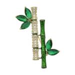 YRIIOMO Brosche Damen-Brosche mit grünem Kristall-Kristall, Anstecknadel für, Bekleidungszubehör