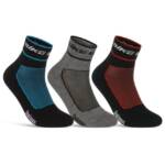 sockenkauf24 Funktionssocken Coolmax Quarter Fahrrad-Socken für Herren & Damen (Blau/Schwarz/Rot, 3-Paar, 35-38) Atmungsaktive Radsport Socken 50302P WP