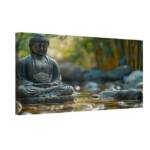 ALTDECOR Leinwandbild Zen Spa Yoga Statue Orient Natur, (30 x 20 cm Wandbild Deko Kunstdruck auf Leinwand 1-teilig Modern), Bilder für das Wohnzimmer Schlafzimmer Esszimmer Bild Poster Design
