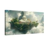 ALTDECOR Leinwandbild Zen Spa Yoga Statue Orient Natur Wolken, (30 x 20 cm Wandbild Deko Kunstdruck auf Leinwand 1-teilig Modern), Bilder für das Wohnzimmer Schlafzimmer Esszimmer Bild Poster Design