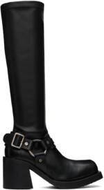 Acne Studios Black Pull-On Buckle Tall Boots