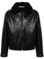 Acne Studios Lederjacke mit Shearling-Kragen - Schwarz