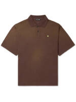 Acne Studios - Logo-Appliquéd Garment-Dyed Organic Cotton Polo Shirt - Men - Brown - S