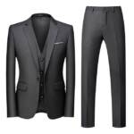 Allthemen Anzug (3 tlg, Sakko & Weste & Hose) Herren Anzug Slim Fit ein Knopf Anzüge für Hochzeit und Buisness