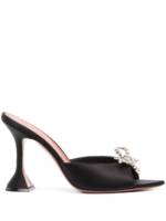 Amina Muaddi Rosie Mules mit Kristallen 95mm - Schwarz