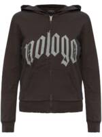 Balenciaga Hoodie mit Logo-Print - Braun