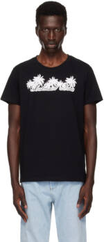 Balmain Black 'Balmain Signature' Print T-Shirt