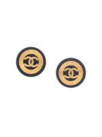 CHANEL Pre-Owned Ohrclips mit CC-Logo - Schwarz