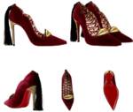 CHRISTIAN LOUBOUTIN Schuhe Pumps Hot Chick Kiss Tasselled Samt Gold High Heels High-Heel-Pumps Kristallen verzierte Lippen an der spitzen Zehenpartie