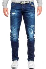 Cipo & Baxx Destroyed-Jeans Herren Hose BA-CD392 W29/L32 (1-tlg) Denim Destroyed Effekte in Blau