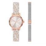 DKNY Uhr - Soho Three-Hand Stainless Steel Watch Set - Gr. unisize - in Gold - für Damen