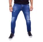 Denim Distriqt Slim-fit-Jeans Herren SLIM FIT Jeans im Used-Look mit Stretch Blau 1033 W30/L32