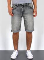 ESRA Jeansshorts A362 Herren Jeans Shorts kurze Hose, bis Übergröße / Plussize Große Größe, Herren kurze Jeans Hose Shorts, Herrren kurze Jeanshose mit Stretch, Jeansshorts für Sommer mit Rissen im Destroyed Look, Herren Capri Jeans Herren Capri Hose Herren Capri Jeanshose, Herren Shorts Jeans Straight Regular Comfort