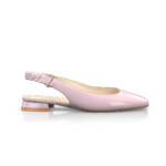 Flache Slingback-Schuhe Eckige Spitze Ballerinas für Damen - Handgemacht in Italien aus Lackleder - Violett - Selbst gestalten - GIROTTI