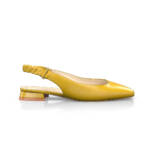 Flache Slingback-Schuhe Eckige Spitze Ballerinas für Damen - Handgemacht in Italien aus Naturleder - Gelb-Orange - Selbst gestalten - GIROTTI