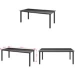 Garten-Esstisch Glas Aluminium 190 x 90 x 74 cm Schwarz - Gartentisch - Gartentische - Home & Living