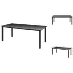 Gartentische - Living Garten-Esstisch Glas Aluminium 190 x 90 x 74 cm Schwarz