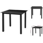 Gartentische - Living Garten-Esstisch Glas Aluminium 80 x 80 x 74 cm Schwarz