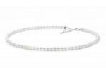 Gaura Pearls, Estland Perlenkette Moderne klassische Choker-Perlenkette weiß rund 6-6.5 mm, 40 cm, 925er