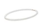 Gaura Pearls Perlenkette weiß, klassisch, 50 cm, echte Süßwasserzuchtperlen, 585 Roségold