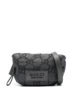 Gucci GG-Damier Gürteltasche mit Logo-Patch - Grau