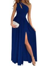 HWCTHFH Abendkleid Maxikleid damen,Sommerkleid,Partykleid,A-Linien-Kleid,Etuikleid Dehnbare Brautjungfernkleider,Formelle Kleider mit Schlitz,Einfarbig