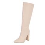 Ital-Design Damen Elegant High-Heel-Stiefel (87108667) Blockabsatz High-Heel Stiefel in Beige