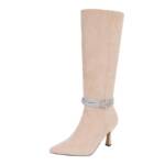 Ital-Design Damen Elegant High-Heel-Stiefel (87108679) Pfennig-/Stilettoabsatz High-Heel Stiefel in Beige