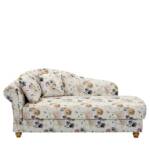 Landhaus Sofa Recamiere in Beige - Bunt Blumen Motiv 188 cm breit