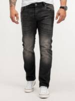 Lorenzo Loren Regular-fit-Jeans Herren Jeans Stretch Schwarz LL-4005