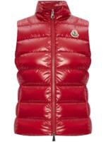 Moncler Weste mit Logo-Patch - Rot