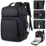 NULSTA Reiserucksack Groß Laptoprucksäcke Daypack Arbeit Erweiterbarer Business Rucksack (15,6 Zoll Grau, Anti-Diebstahl, mit USB-Lade-Anschluss, Backpack mit Laptopfach), Schulrucksack Laptop Notebook Tasche Schule Uni Rucksack