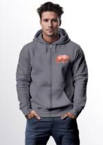 Neverless Sweatjacke Zip-Hoodie Herren Sweatjacke Polygon Print Bär Outdoor Print Motiv Zip