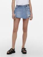 ONLY Jeansrock ONLTEXAS REG DNM SKORT BJ NOOS mit Destroyed Effekt