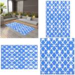 Outdoor-Teppich Blau und Weiß 120x180 cm PP - Outdoor-Teppich, Outdoor-Teppiche, Teppich, Teppiche, Terrassenteppich, Terrassenteppiche,