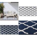 Outdoor-Teppich Marineblau Weiß 80x150 cm Beidseitig Nutzbar - Outdoor-Teppich - Outdoor-Teppiche - Home & Living
