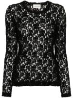 P.A.R.O.S.H. Spitzentop mit Blumenmuster - Schwarz