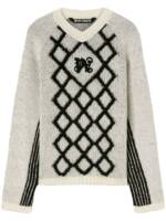 Palm Angels Pullover mit Argyle-Muster - Weiß