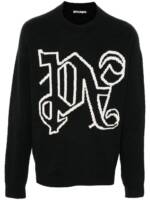 Palm Angels Pullover mit Intarsien-Logo - Schwarz