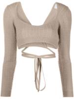 Patou Cropped-Top mit Schnürung - Nude