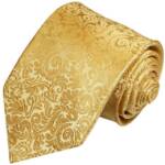 Paul Malone Krawatte Herren Seidenkrawatte elegant barock 100% Seide Schmal (6cm), gold 902