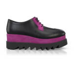 Plateau-Schuhe Budapester / Derby / Oxford für Damen - Handgemacht in Italien aus Naturleder - Schwarz & Violett - Selbst gestalten - GIROTTI